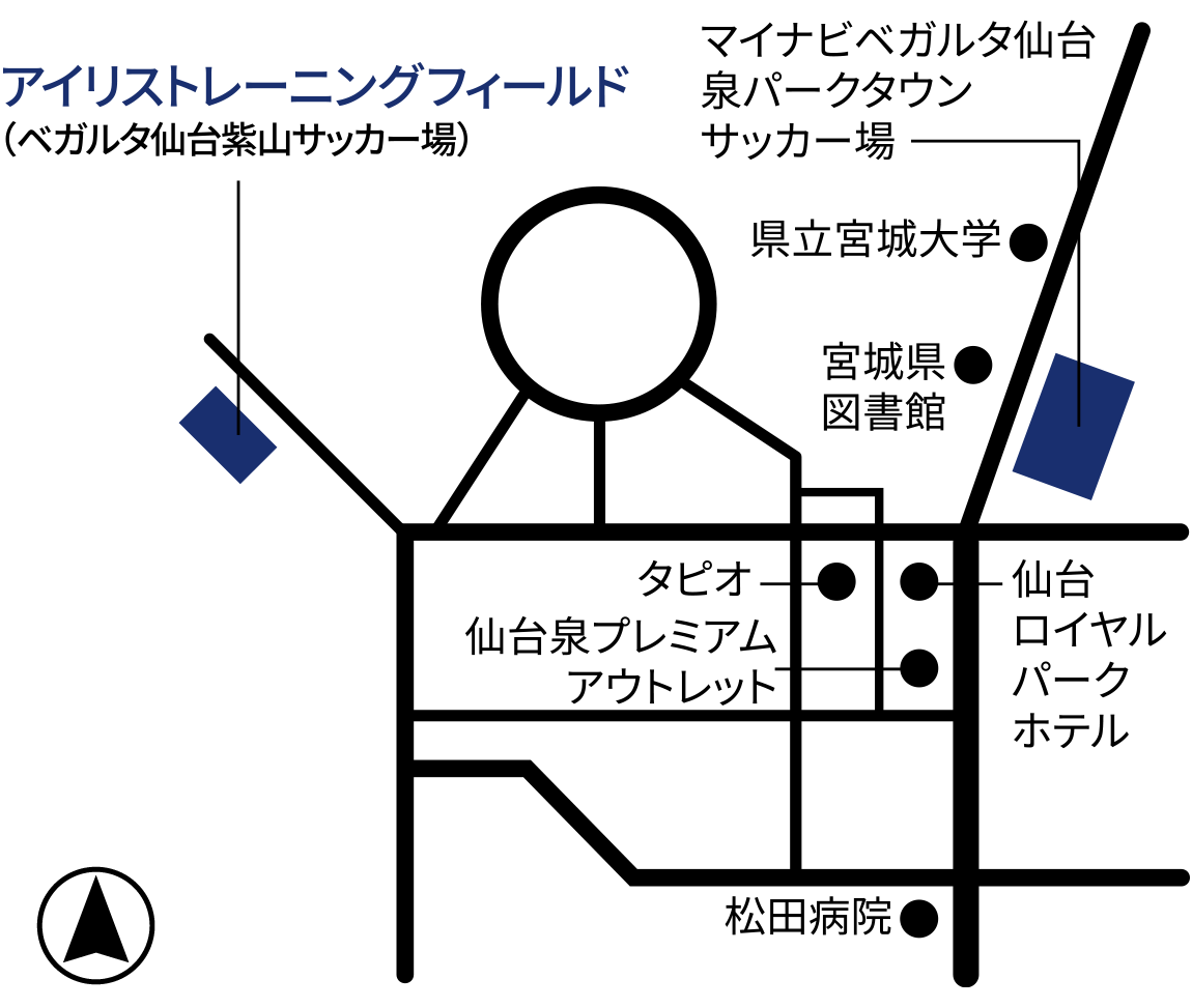 トップチーム練習場 アイリストレーニングフィールドの広域マップを紹介